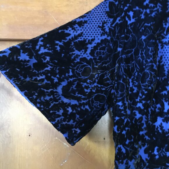 Anthropologie blue mock neck velvet mini dress - Picture 2 of 4